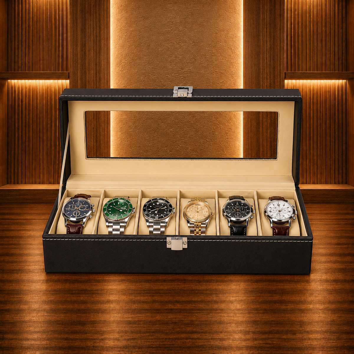 Watch Box Black 6 slots