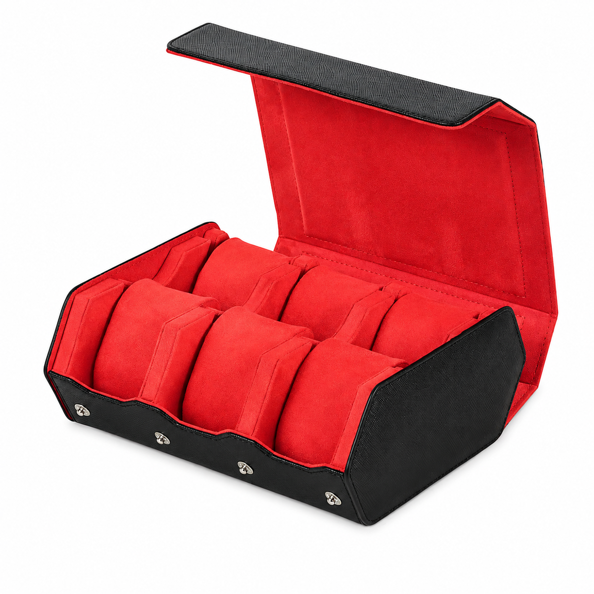 Watch Case 6 Slots red and black