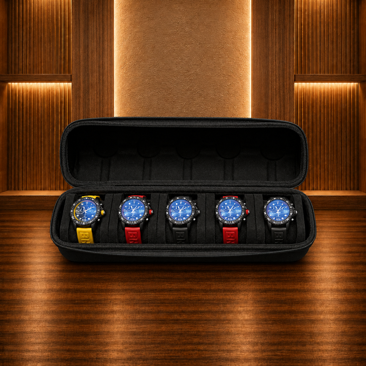 Watch Case for 5 Slots black